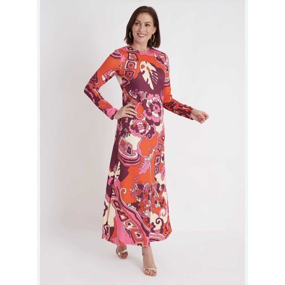 $338 CK Bradley Ashton Dress Midi Multicolor Sz Small EUC